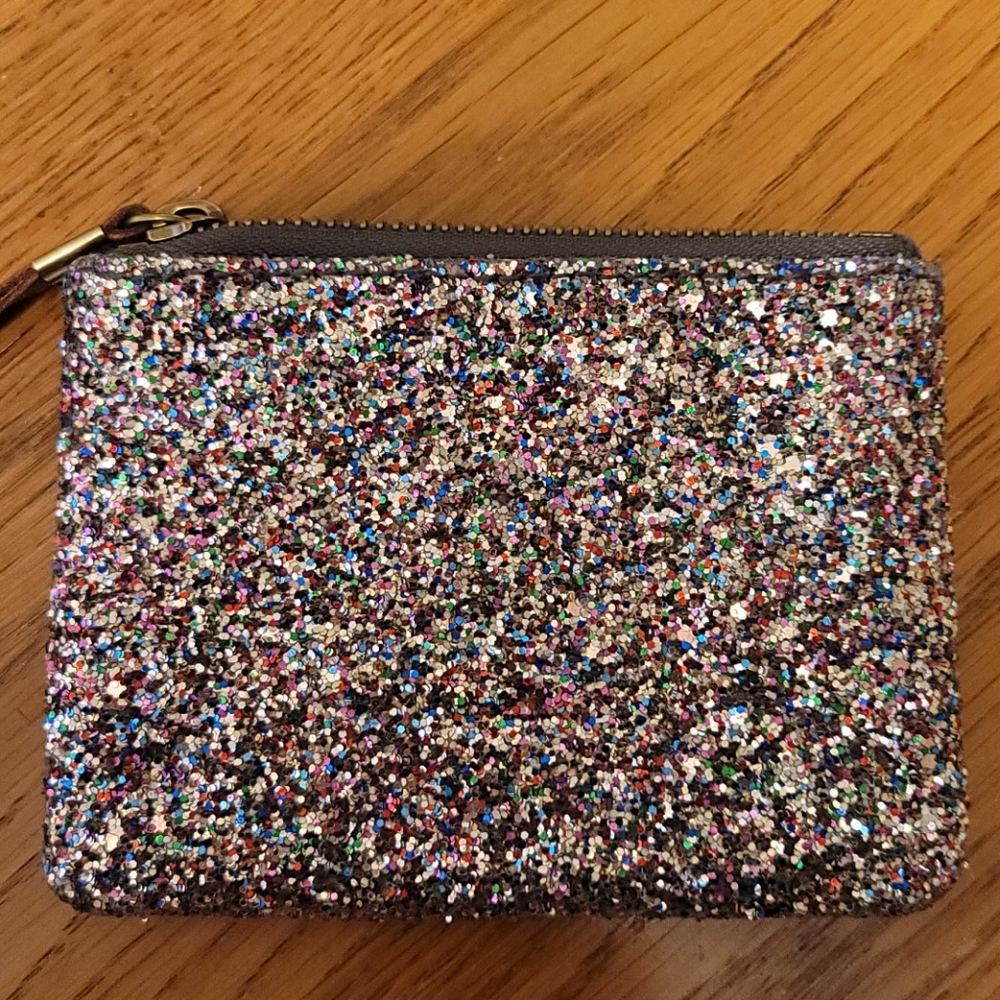 Madewell Card Case Wallet Sparkle Glitter EUC - Picture 2 of 3